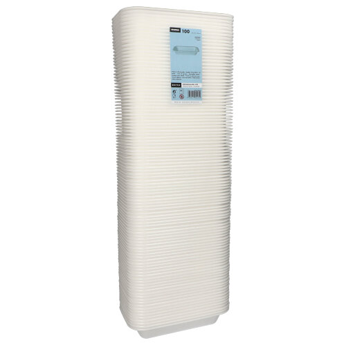 2500 Siegelschalen, XPS 750 ml 4,2 cm x 15 cm x 24 cm weiss laminiert