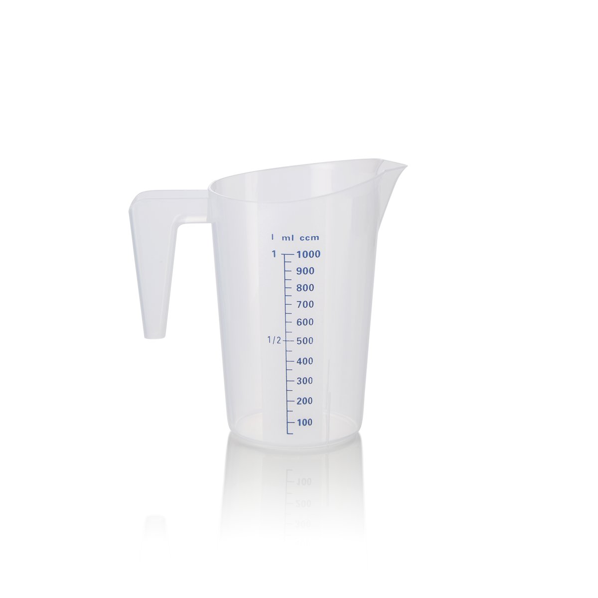 Messbecher, Ø 13 cm, 1 ltr., mit 50 ml Skalierung, Polypropylen