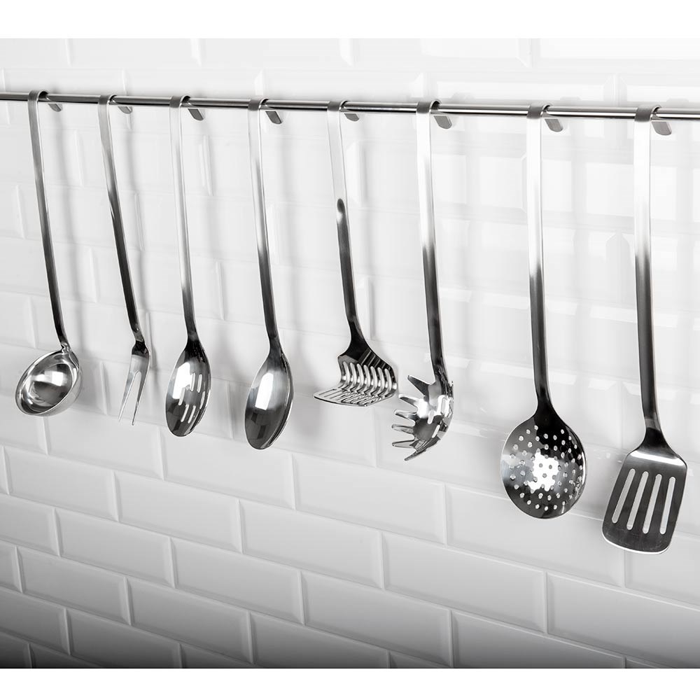 Monoblock Bratenwender geschlitzt, Stiellänge 40 cm Monoblock Servierlöffel, Stiellänge 40 cm