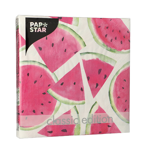 22800 Servietten, 3-lagig 1/4-Falz 33 cm x 33 cm "Watermelon"