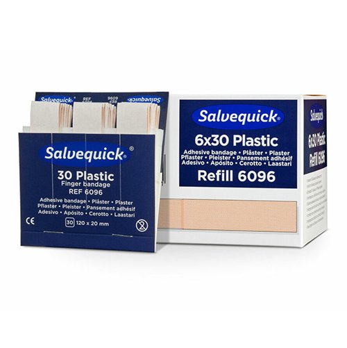 3300 Set "Cederroth" Salvequick Plastic Pflaster (30 Stück) braun "Finger Bandage" , Refill