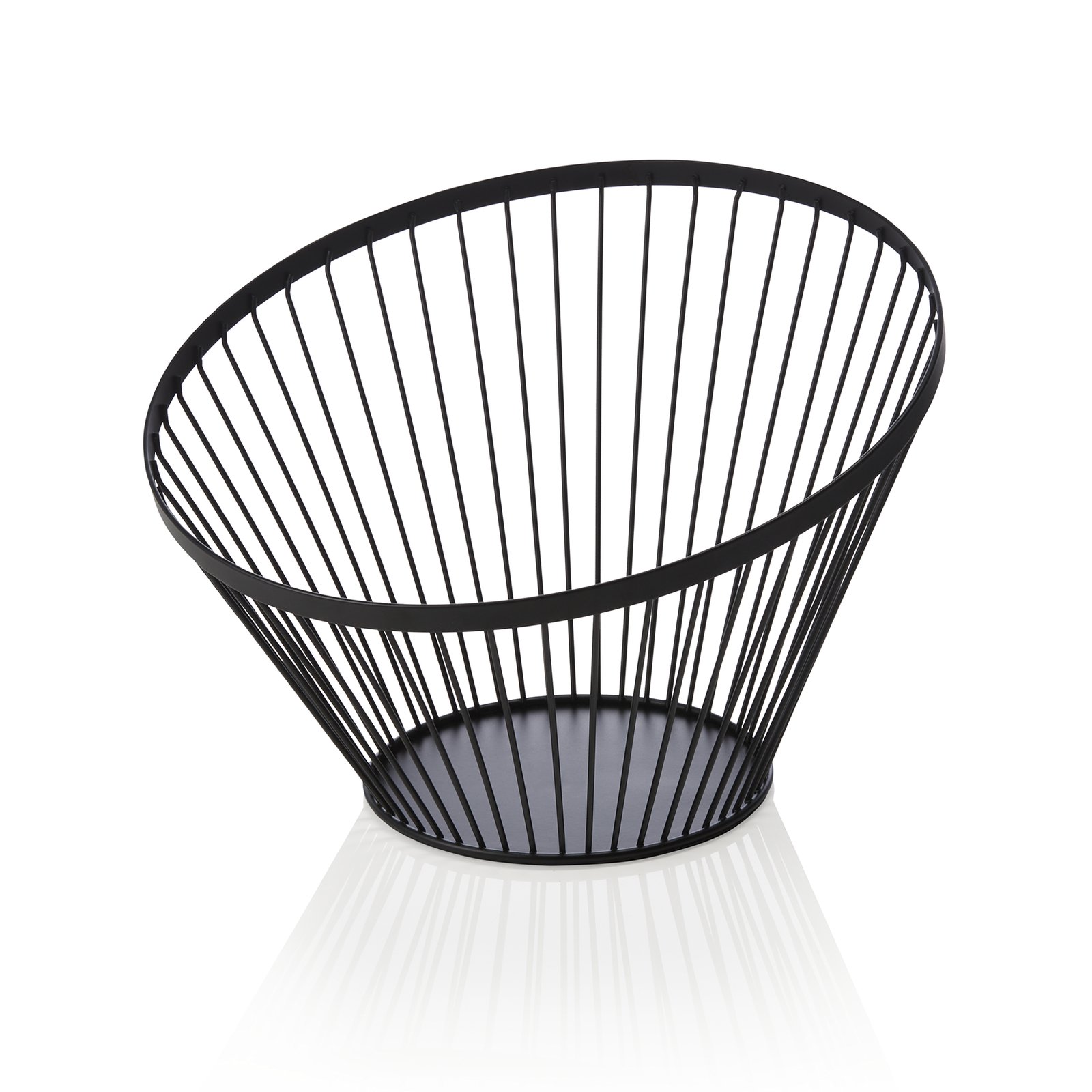 Buffetkorb, Ø 30 cm, Höhe 20,5 cm, schwarz pulverbeschichtet, Metall