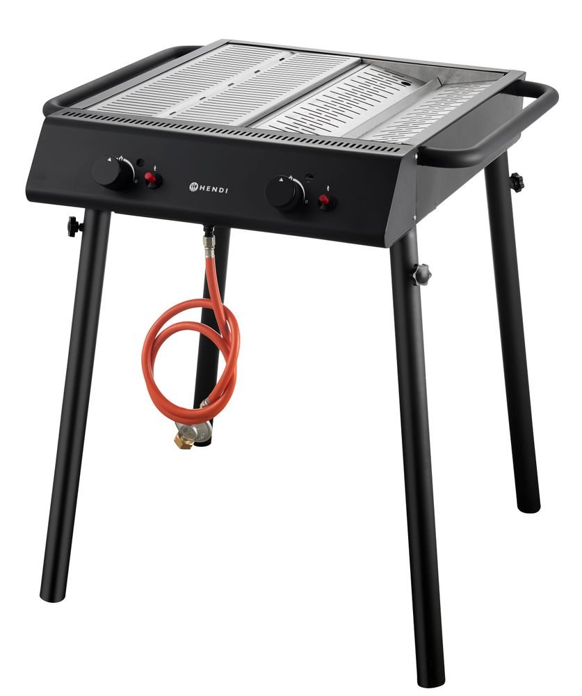Gasgrill Xantos Black, HENDI, Schwarz, 9,5kW, 770x710x(H)870mm