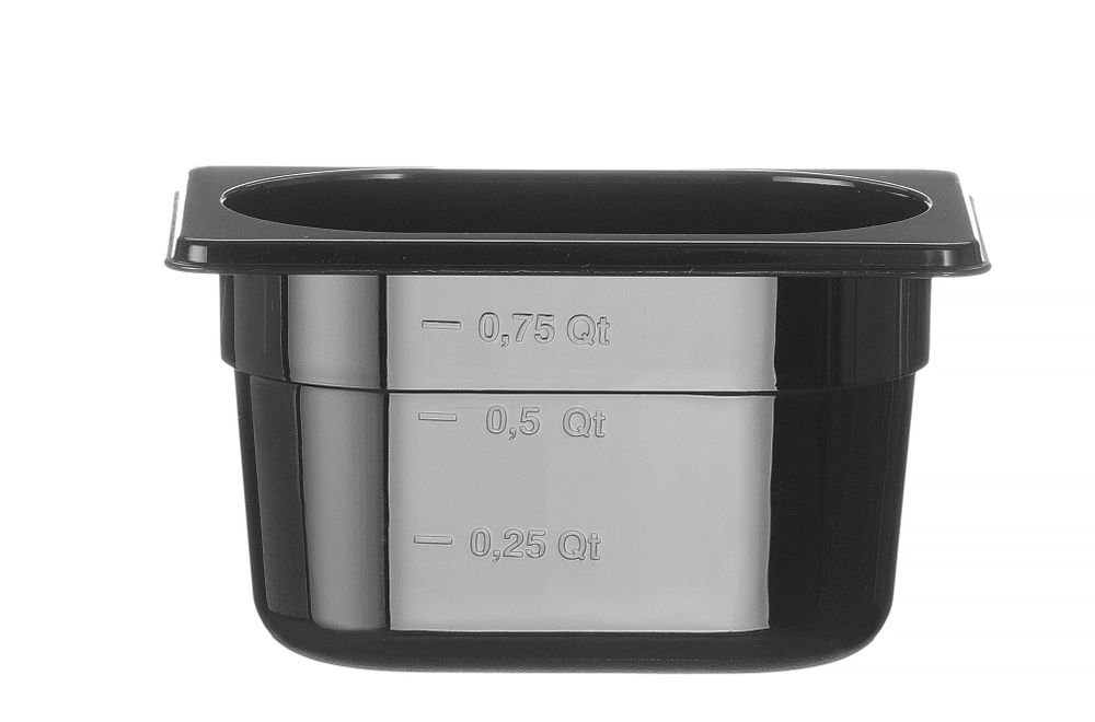 Gastronorm-Behälter 1/9, HENDI, GN 1/9, 1L, Schwarz, 176x108x(H)100mm