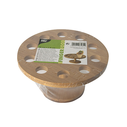 210 Tray, Bambus "pure" rund Ø 18 cm · 9 cm für 10 Spitztüten