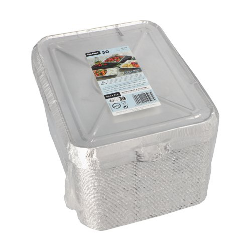 4800 Menüschalen + Deckel, Alu 3-geteilt 0,76 l 3 cm x 17,7 cm x 22,5 cm