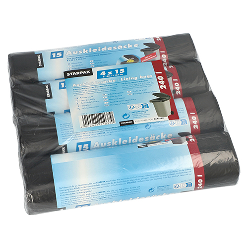4320 Auskleidesäcke für Mülltonnen 240 l 135 cm x 120 cm schwarz