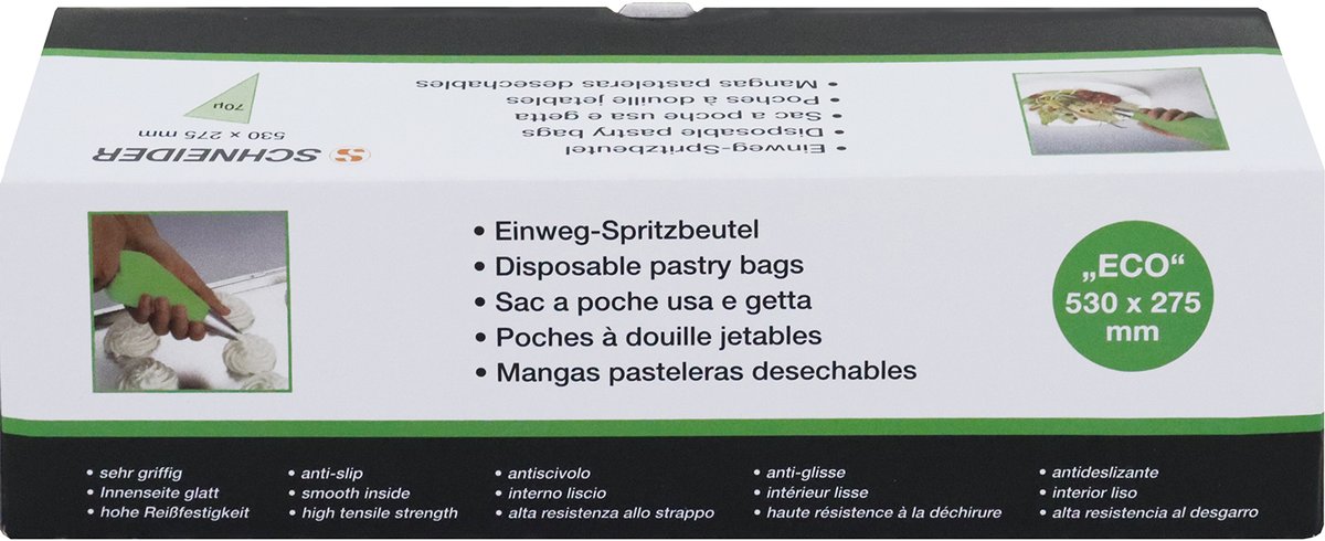 Einweg-Spritzbeutel, ECO, grollt, gechlossene Spitze