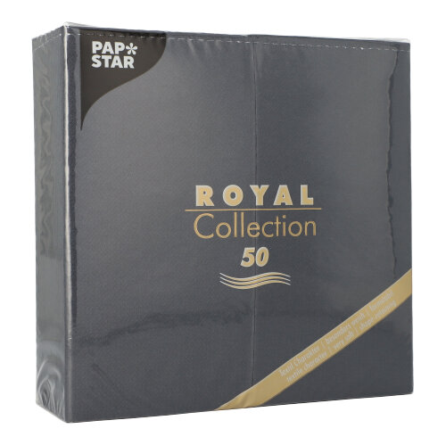 12500 Servietten "ROYAL Collection" 1/8-Falz 40 cm x 40 cm schwarz
