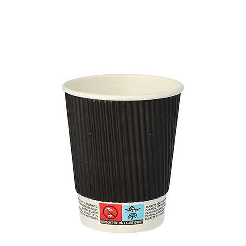 25 Trinkbecher, Pappe "To Go" 0,2 l Ø 8 cm · 9 cm Ripple Wall 6000 Trinkbecher, Pappe "To Go" 0,2 l Ø 8 cm · 9 cm Ripple Wall