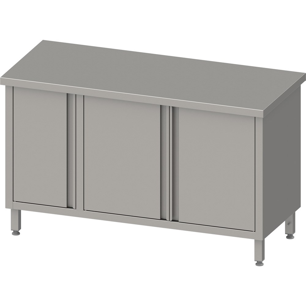 Arbeitsschrank mit Flügeltüren, 1900x700x850 mm, mit Flügeltürschrank links, ohne Aufkantung, verschweißt