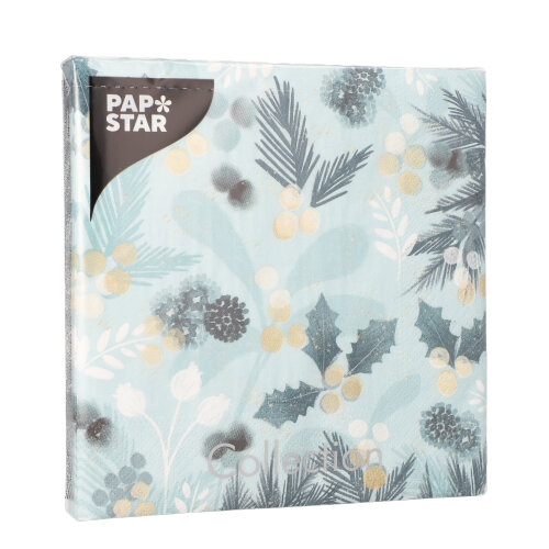 20 Servietten, 3-lagig 1/4-Falz 33 cm x 33 cm ! "Blue Christmas" 21600 Servietten, 3-lagig 1/4-Falz 33 cm x 33 cm ! "Blue Christmas"