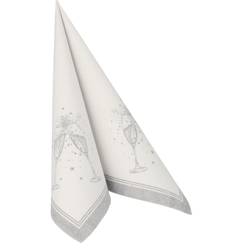 250 Servietten "ROYAL Collection" 1/4-Falz 40 cm x 40 cm silber "Festivities" 12500 Servietten "ROYAL Collection" 1/4-Falz 40 cm x 40 cm silber "Festivities"