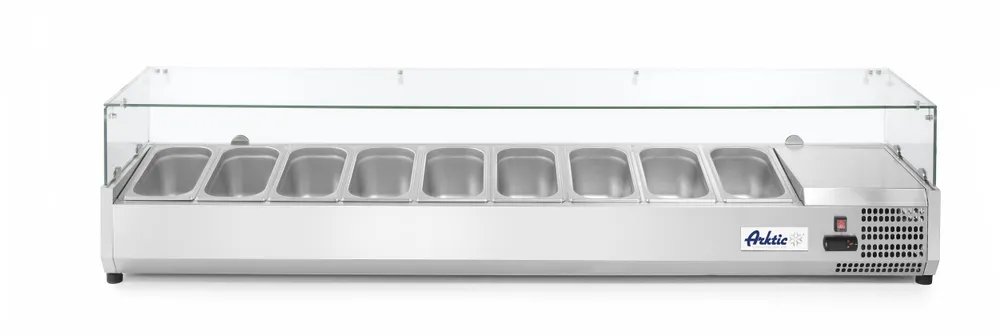 Aufsatz-Kühlvitrine Gastronorm 1/3, Arktic, 9x GN 1/3, 230V/180W, 2005x420x(H)456mm