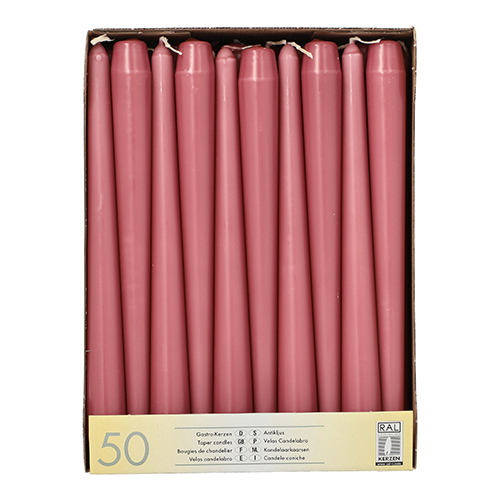 50 Leuchterkerzen Ø 2,2 cm · 25 cm altrosa 7200 Leuchterkerzen Ø 2,2 cm · 25 cm altrosa