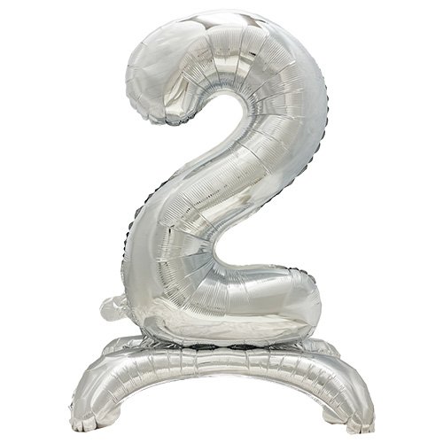 3840 Folienluftballon 73 cm silber "2" stehend
