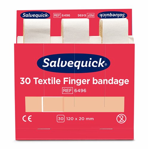3300 Set "Cederroth" Salvequick Textil Pflaster (30 Stück) braun "Finger Bandage" , Refill