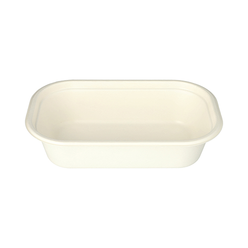 3600 Gastronorm-Behälter GN 1/4 Zuckerrohr, PLA beschichtet eckig 1,8 l 6,5 cm x 26,5 cm x 16,2 cm weiss