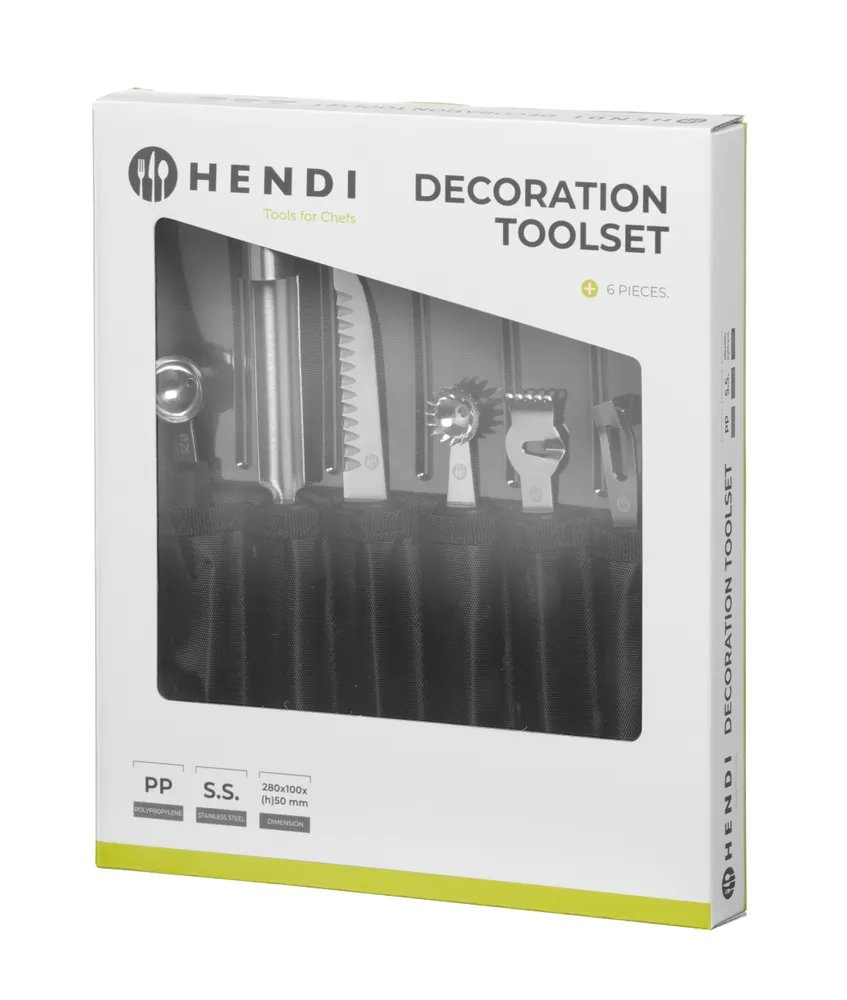 Dekoriermesserset - 6-teilig, Schwarz, 280x100x(H)50mm