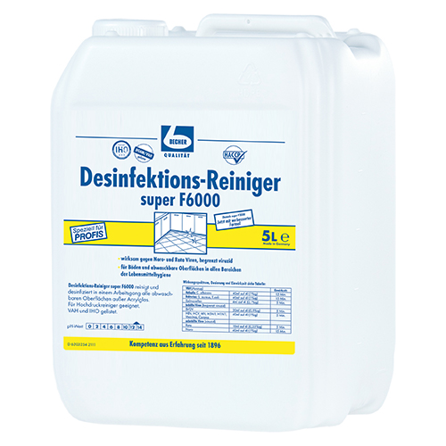 Dr. Becher Desinfektions-Reiniger 5 l super F6000 Dr. Becher Desinfektions-Reiniger 5 l super F6000