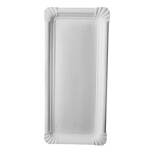 36000 Teller, Pappe "pure" eckig 11 cm x 24 cm weiss
