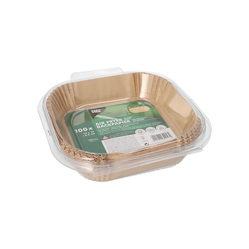 100 Backpapiere 16 cm x 16 cm x 4,5 cm braun für Heißluftfritteusen 32000 Backpapiere 16 cm x 16 cm x 4,5 cm braun für Heißluftfritteusen