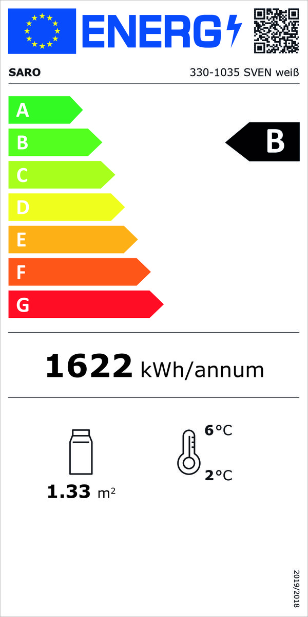 Kühlvitrine235Liter,ModellSVENweiß