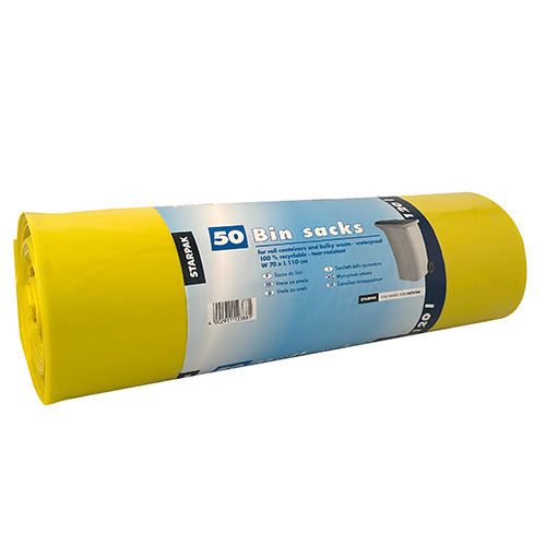 7200 Müllsäcke, LDPE 120 l 110 cm x 70 cm gelb