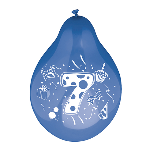 72 Zahlenluftballons Ø 25 cm farbig sortiert "7" 20160 Zahlenluftballons Ø 25 cm farbig sortiert "7"