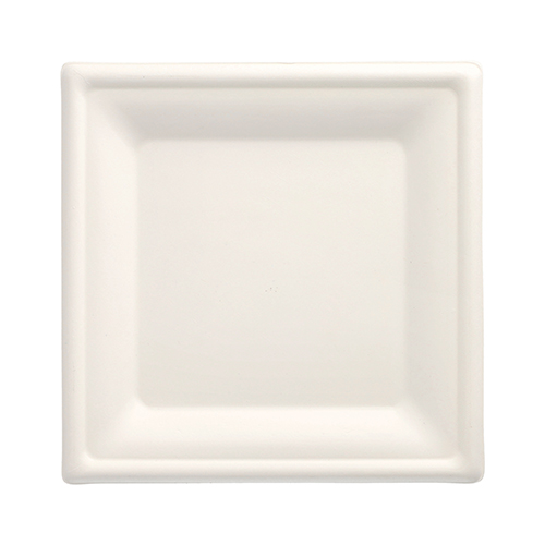 12000 Teller, Zuckerrohr "pure" eckig 20 cm x 20 cm weiss