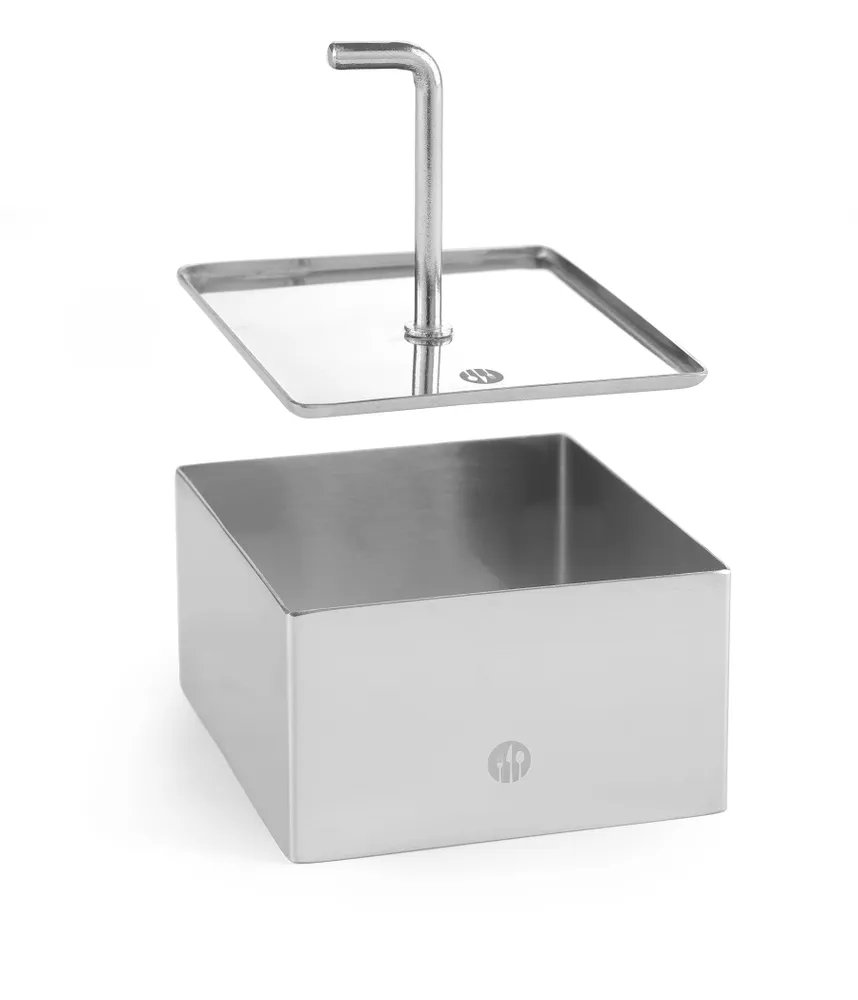 Speiseringe und Stampfer, quadratisch, Speisering, 80x80x(H)45mm