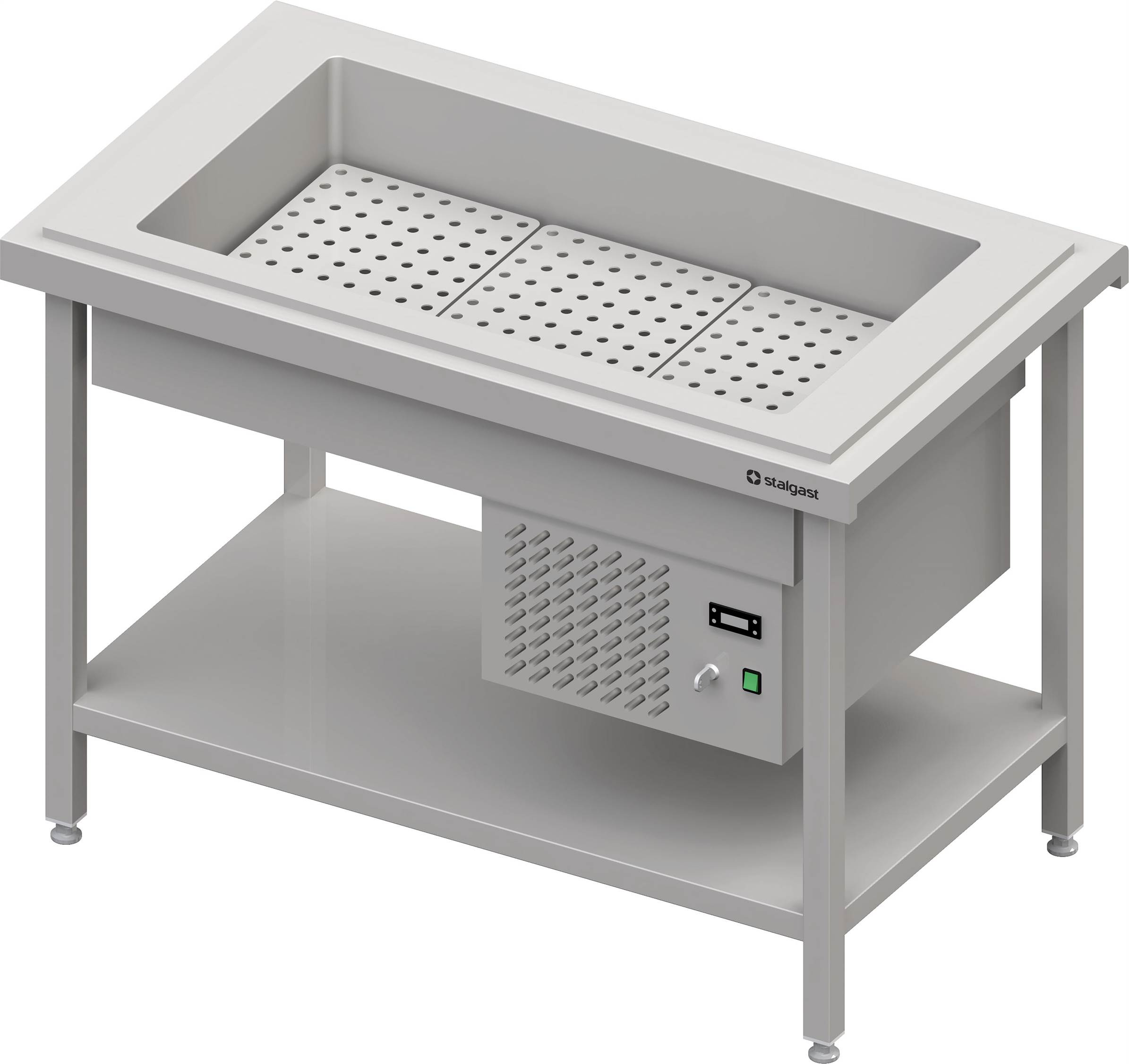 Kaltausgabe mit einer Getränke-Kühlwanne 3x GN1/1, 1245x735x880, Granitabdeckung "Standard G1" Kaltausgabe mit einer Getränke-Kühlwanne 3x GN1/1, 1245x735x880, Granitabdeckung "Standard G1"