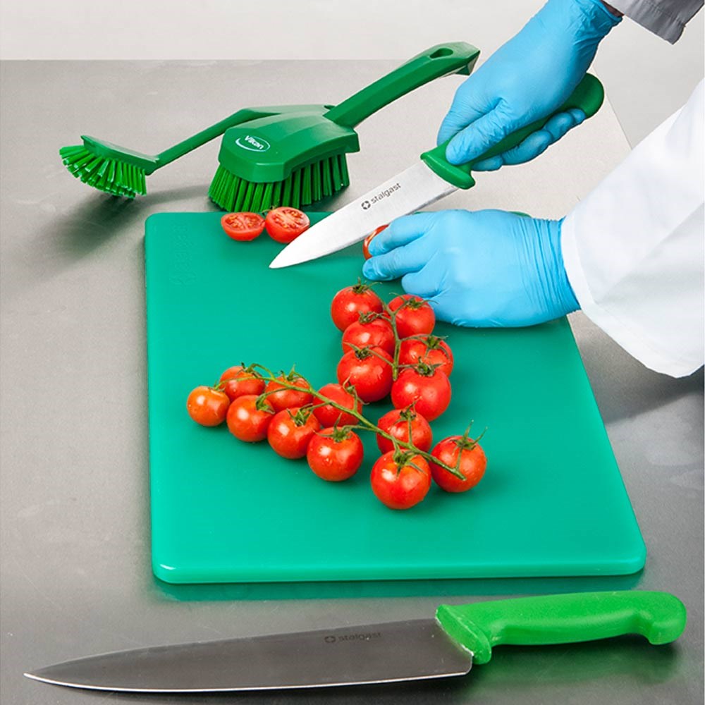 Schneidbrett, HACCP, Farbe grün, 450 x 300 x 13 mm (BxTxH) Schneidbrett, HACCP, Farbe grün, 450 x 300 x 13 mm (BxTxH)