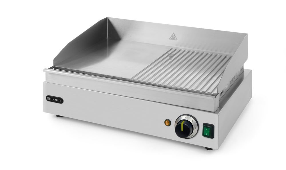 Grillplatte, HENDI, Profi Line, 1/2 glatt, 1/2 gerillt, 230V/2400W, 550x435x(H)245mm Grillplatte, HENDI, Profi Line, 1/2 glatt, 1/2 gerillt, 230V/2400W, 550x435x(H)245mm