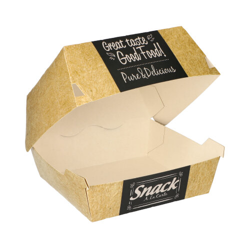 50 Burgerboxen, Pappe "pure" 7,8 cm x 11,5 cm x 11 cm "Good Food" groß 5600 Burgerboxen, Pappe "pure" 7,8 cm x 11,5 cm x 11 cm "Good Food" groß