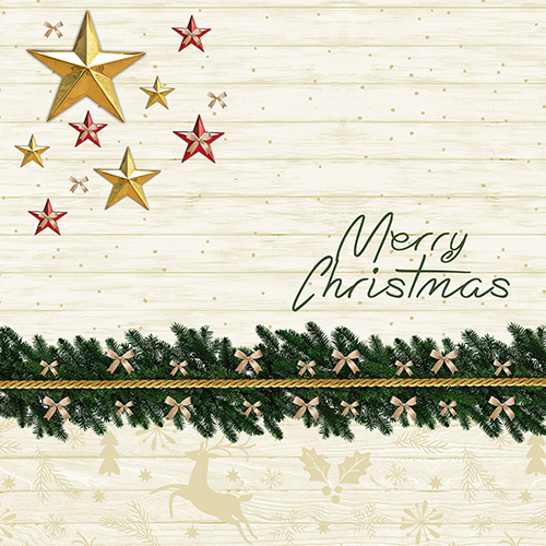 100 Servietten, 3-lagig 1/4-Falz 33 cm x 33 cm "Golden Star" 25200 Servietten, 3-lagig 1/4-Falz 33 cm x 33 cm "Golden Star"