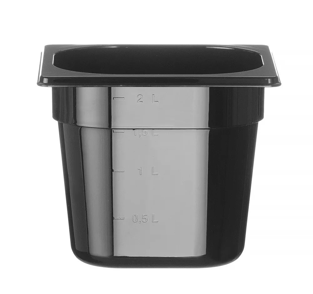Gastronorm-Behälter 1/6, Profi Line, GN 1/6, 2,4L, Schwarz, 176x162x(H)150mm Gastronorm-Behälter 1/6, Profi Line, GN 1/6, 2,4L, Schwarz, 176x162x(H)150mm
