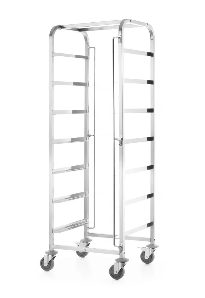 Transportwagen für Spülmaschinenkörbe - 7 Körbe à 500x500 mm, 615x560x(H)1710mm Transportwagen für Spülmaschinenkörbe - 7 Körbe à 500x500 mm, 615x560x(H)1710mm