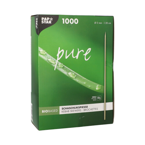 288000 Schaschlikspieße, Holz "pure" Ø 3 mm · 20 cm