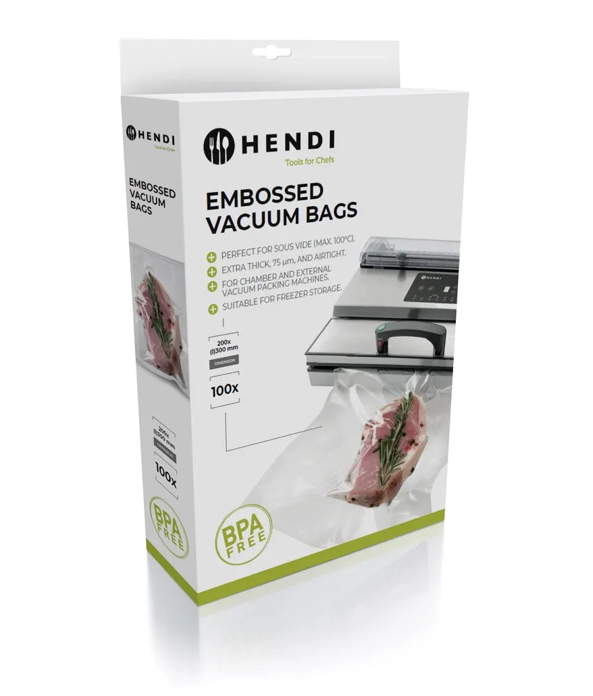 Vakuum-Kochbeutel, geprägt, 100 Stk., 200x300mm
