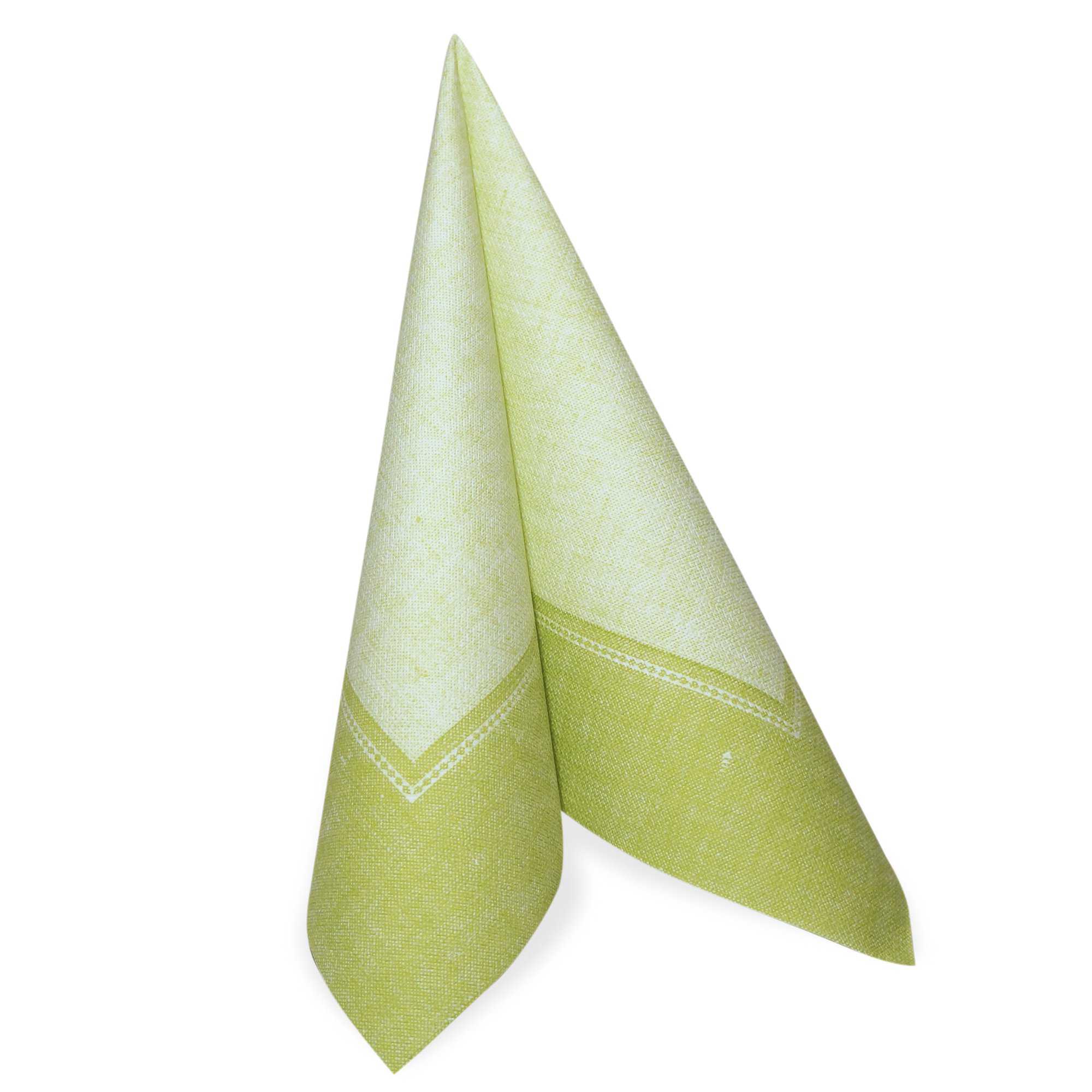 12500 Servietten "ROYAL Collection" 1/4-Falz 40 cm x 40 cm hellgrün "Linum"