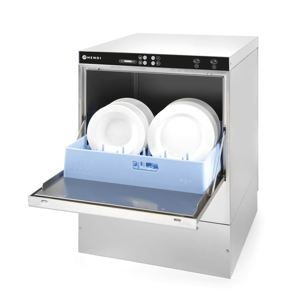 Geschirrspüler 50x50 - elektromechanische Steuerung, HENDI, mit Laugen- + Spülmittelpumpe, 400V/6600W, 576x645x(H)837mm