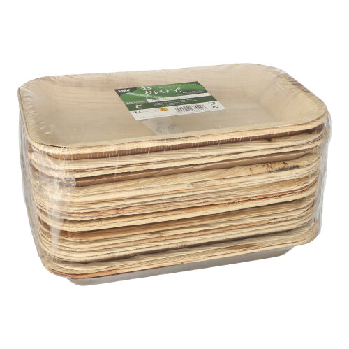 25 Tabletts, Palmblatt "pure" eckig 24 cm x 16,5 cm x 2 cm 4000 Tabletts, Palmblatt "pure" eckig 24 cm x 16,5 cm x 2 cm