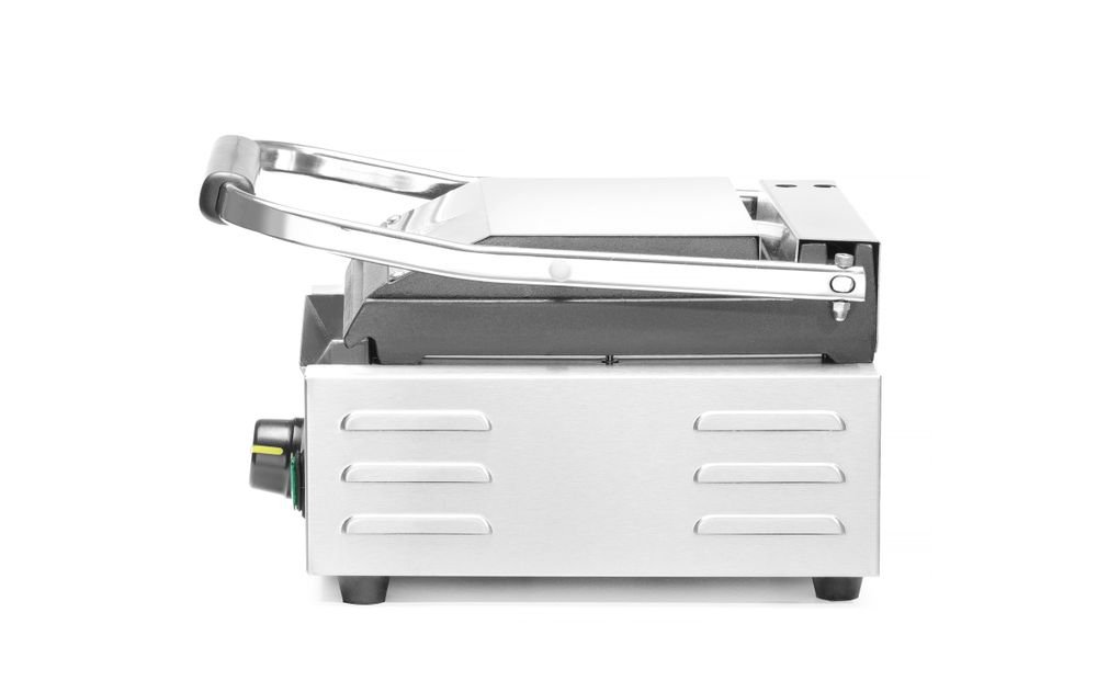 Kontaktgrill - Einzelversion, HENDI, oben gerillt, unten glatt, 230V/1800W, 310x400x(H)210mm