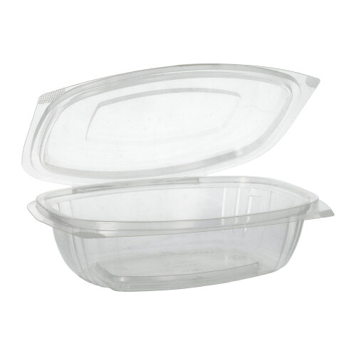 200 Feinkost- und Salatschalen mit Klappdeckeln, PLA "pure" 750 ml 6,6 cm x 20,5 cm x 16,8 cm glasklar 2400 Feinkost- und Salatschalen mit Klappdeckeln, PLA "pure" 750 ml 6,6 cm x 20,5 cm x 16,8 cm glasklar