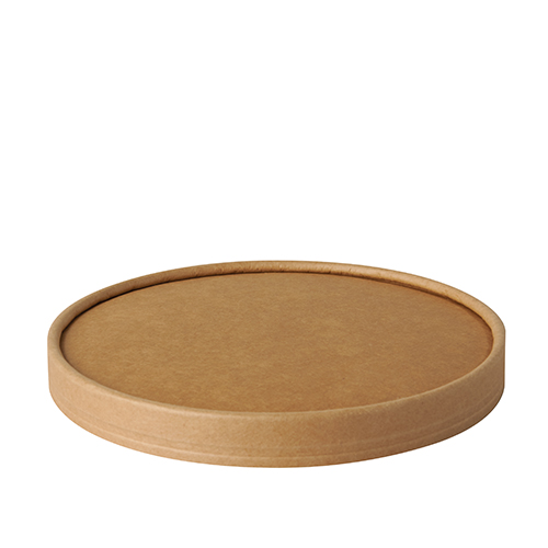 1800 Deckel für Salatschalen, Pappe "pure" rund Ø 15 cm braun