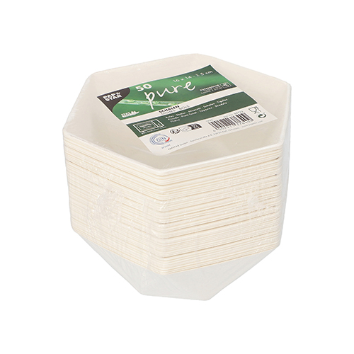 12000 Schalen Zuckerrohr "pure" 6-eckig 400 ml 5 cm x 16 cm x 14 cm weiss "Diamond"