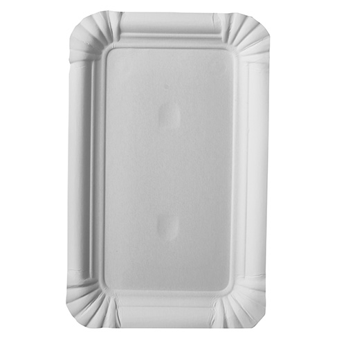 48000 Teller, Pappe "pure" eckig 10 cm x 16 cm weiss