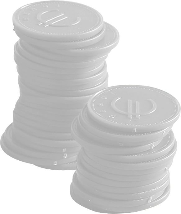 Pfandmünzen - 100 Stk., BarUp, Gelb, 100 Stk., ⌀25mm
