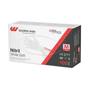 100 "WORK-INN/PS" Handschuhe Nitril puderfrei "White Soft" weiss Größe M 60000 "WORK-INN/PS" Handschuhe Nitril puderfrei "White Soft" weiss Größe M